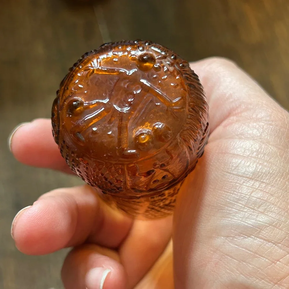 Nuutajärvi‎ Arabia Finland Oiva Toikka Fauna Amber Glass Decanter 5 Shot Glasses